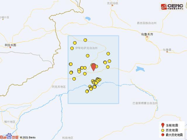 新疆阿克苏库车市发生4.1级地震